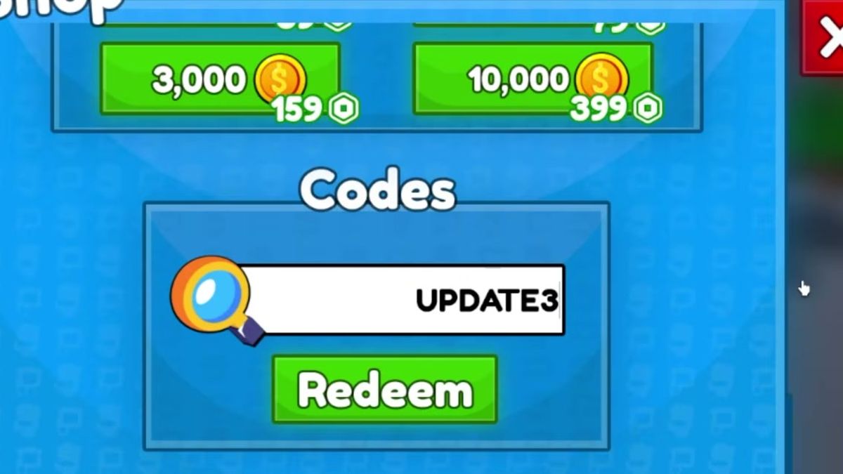 UPDATE3 in the redeem box, ready for the green button