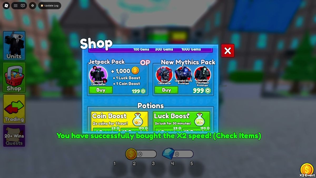 Buying the mythic pack — a green confirmation lands the moment the purchase goes through