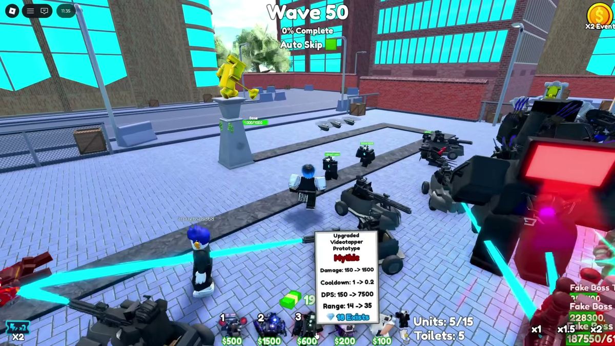 Wave 50 territory: a full board of units doing exactly what it was paid to do