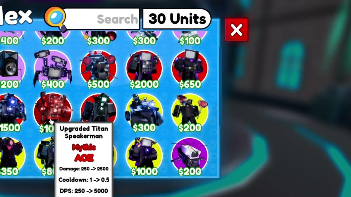The Index: a unit card with upgrade stats